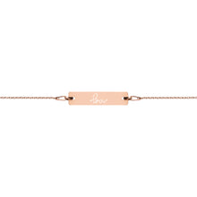 Load image into Gallery viewer, LOVE - Engraved Silver Bar Chain Bracelet - Limonada LA