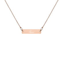 Load image into Gallery viewer, LOVE - Engraved Silver Bar Chain Necklace - Limonada LA