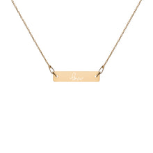 Load image into Gallery viewer, LOVE - Engraved Silver Bar Chain Necklace - Limonada LA