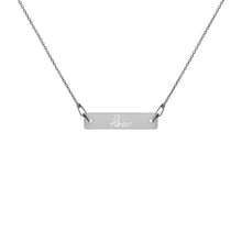Load image into Gallery viewer, LOVE - Engraved Silver Bar Chain Necklace - Limonada LA