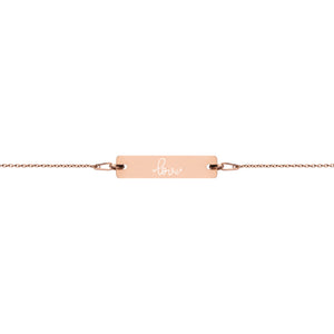 LOVE - Engraved Silver Bar Chain Bracelet