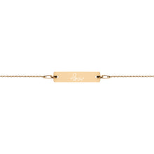 Load image into Gallery viewer, LOVE - Engraved Silver Bar Chain Bracelet
