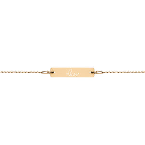 LOVE - Engraved Silver Bar Chain Bracelet