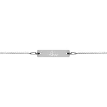 Load image into Gallery viewer, LOVE - Engraved Silver Bar Chain Bracelet
