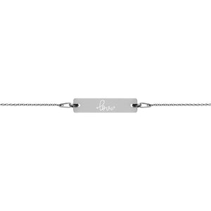 LOVE - Engraved Silver Bar Chain Bracelet