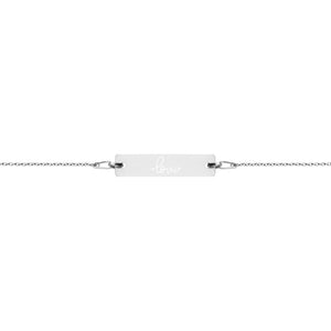LOVE - Engraved Silver Bar Chain Bracelet
