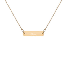 Load image into Gallery viewer, LOVE - Engraved Silver Bar Chain Necklace
