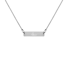 Load image into Gallery viewer, LOVE - Engraved Silver Bar Chain Necklace
