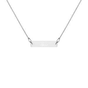 LOVE - Engraved Silver Bar Chain Necklace