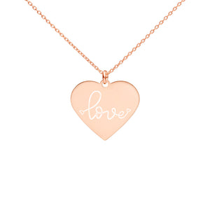 LOVE - Engraved Heart Necklace