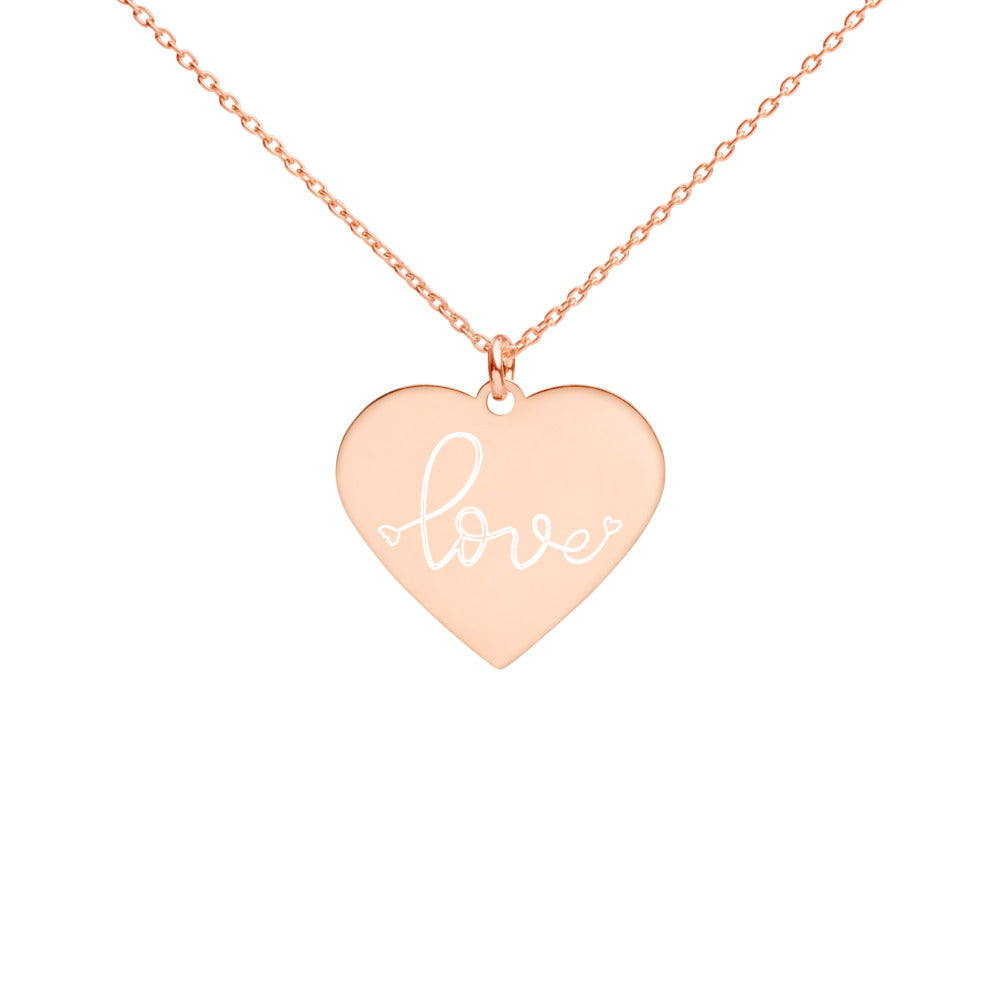 LOVE - Engraved Heart Necklace