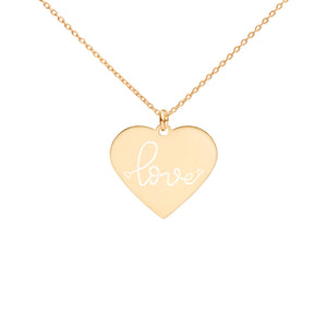 LOVE - Engraved Heart Necklace