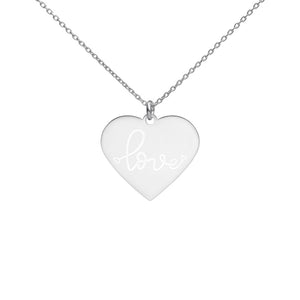LOVE - Engraved Heart Necklace