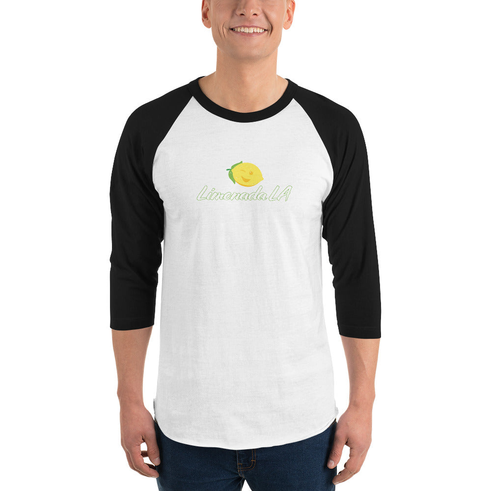 3/4 sleeve unisex raglan shirt - Limonada LA Retro Logo