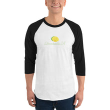 Load image into Gallery viewer, 3/4 sleeve unisex raglan shirt - Limonada LA Retro Logo
