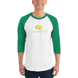 3/4 sleeve unisex raglan shirt - Limonada LA Retro Logo